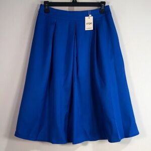 Yige Pleated High Waist Skirt, Size 6 - Dark Blue Women's
